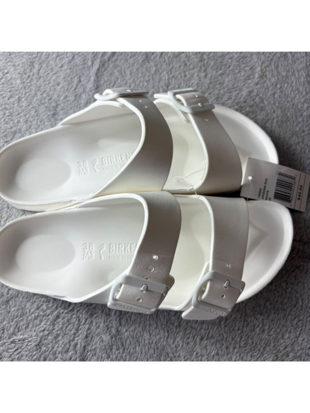Birkenstock Arizona EVA 38 White New with tags Boho Summer 7.5 8 - Picture 7 of 9